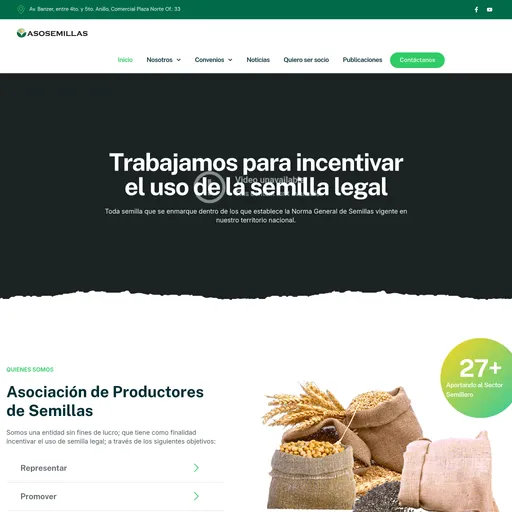 Screenshot de ASOSEMILLAS — Asociación de Productores de Semillas