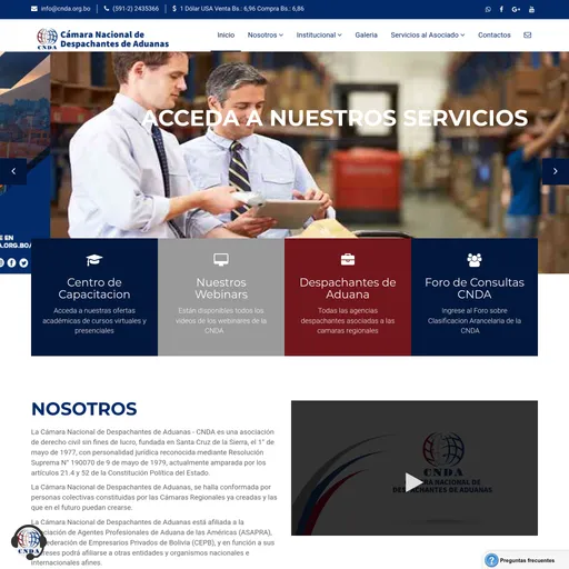 Screenshot de Cámara Nacional de Despachantes de Aduanas