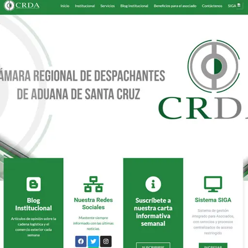 Screenshot de Cámara Regional de Despachantes de Aduana de Santa Cruz