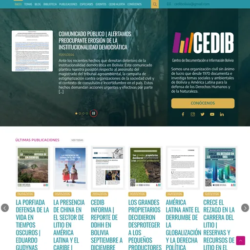 Screenshot de CEDIB - Centro de Documentación e Información Bolivia