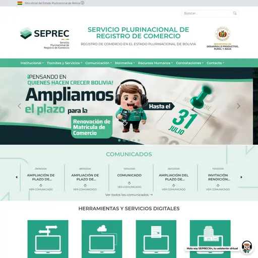 Screenshot de SEPREC