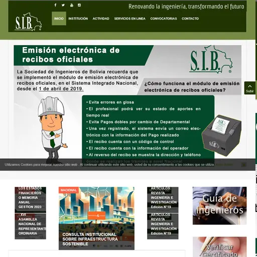 Screenshot de Sociedad de Ingenieros de Bolivia
