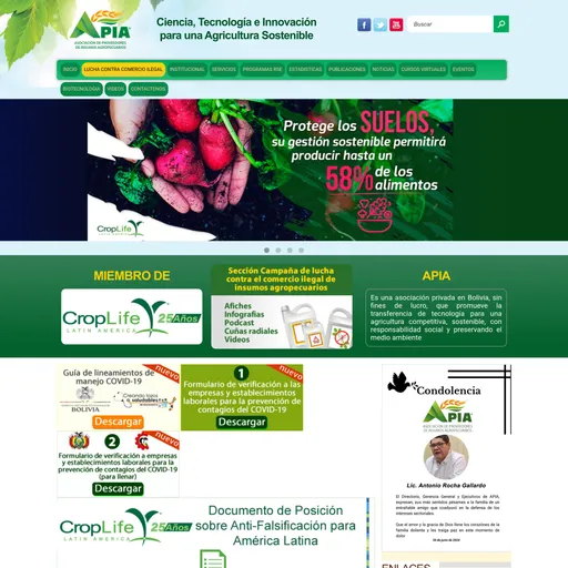 Screenshot de APIA — Asociación de Proveedores de Insumos Agropecuarios